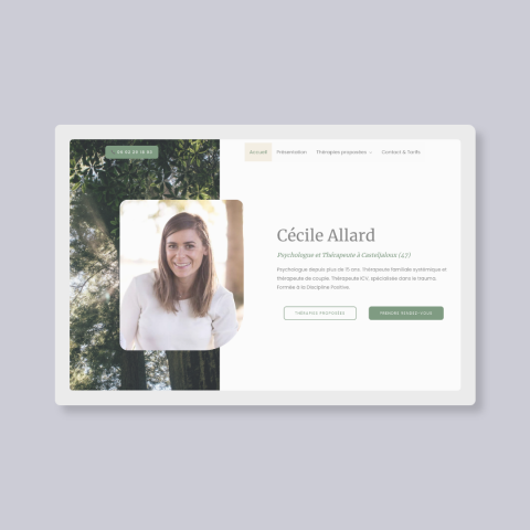 Page d'accueil - Site internet Cécile Allard - EnjoyB Communication