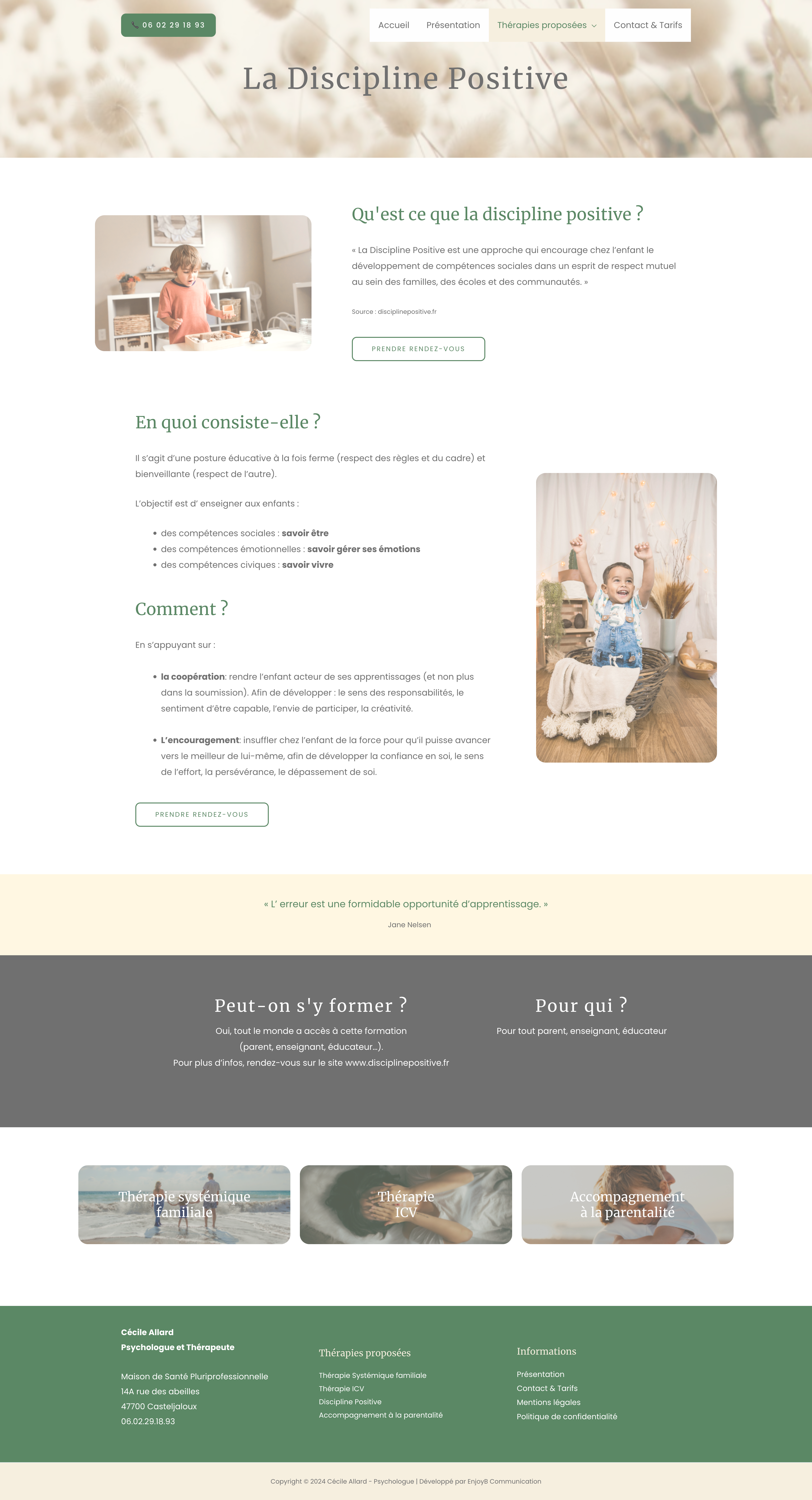 Page web - Cécile Allard - EnjoyB Communication