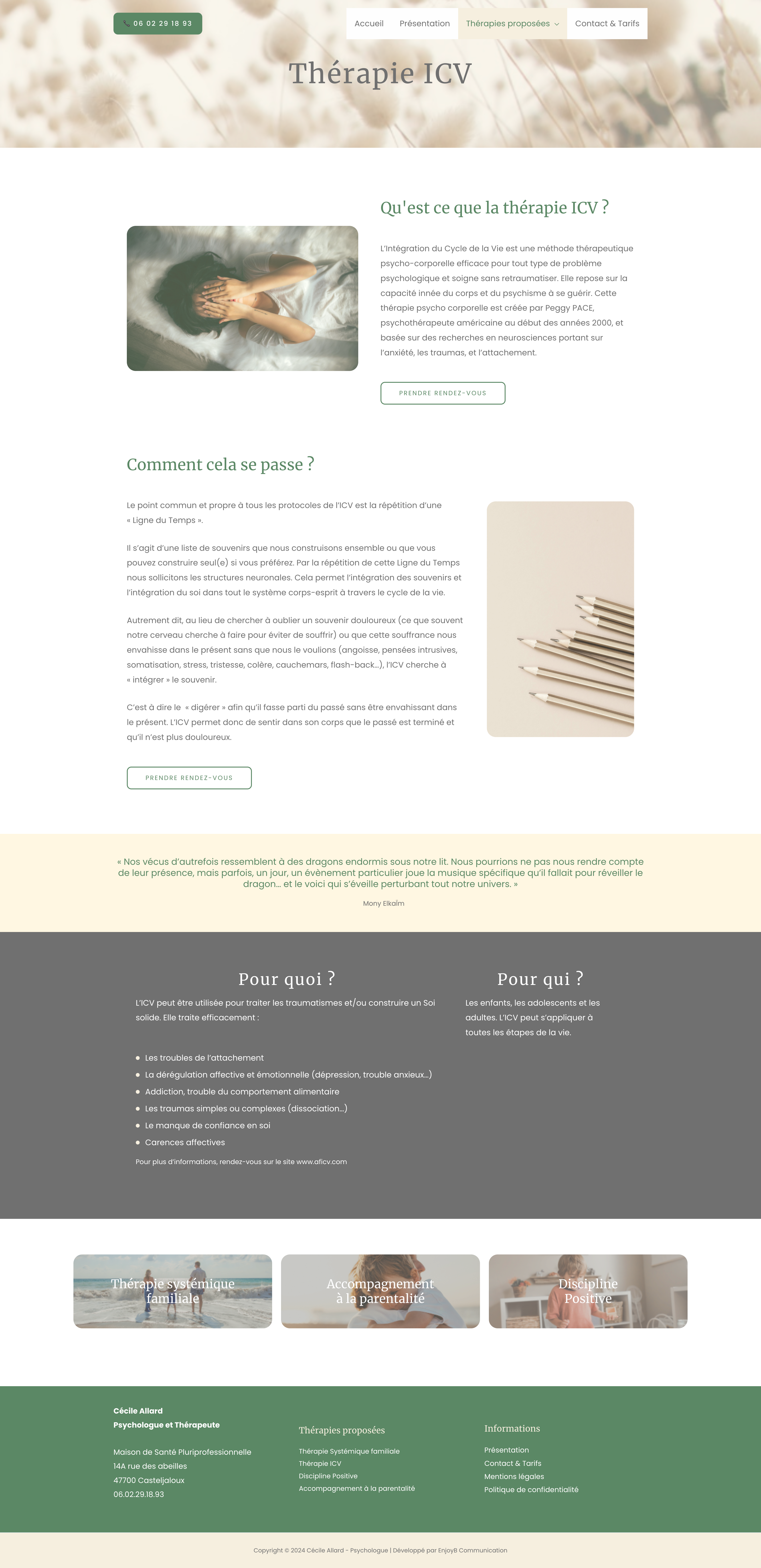 Page web - Cécile Allard - EnjoyB Communication